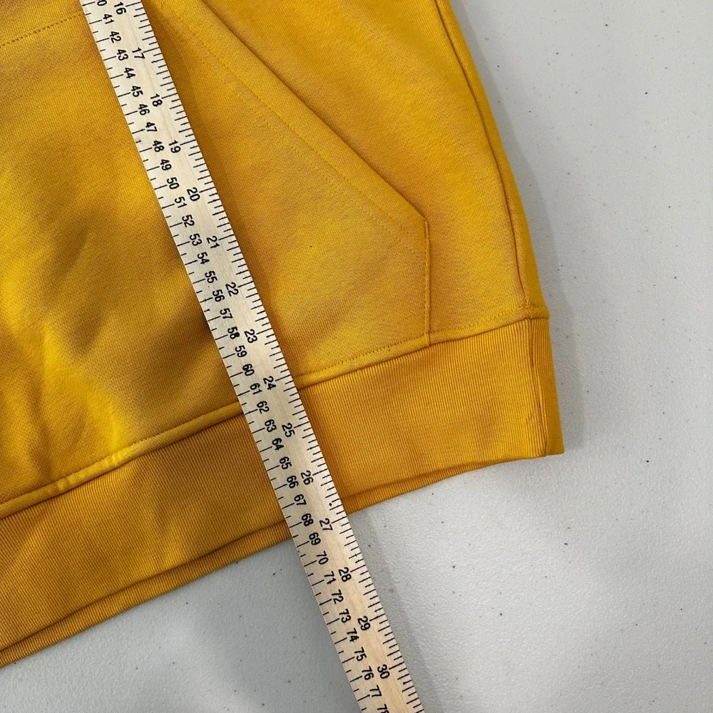 NWT Adidas Originals ESS HD Hoodie Men Small Preloved Yellow Trefoil Pullover